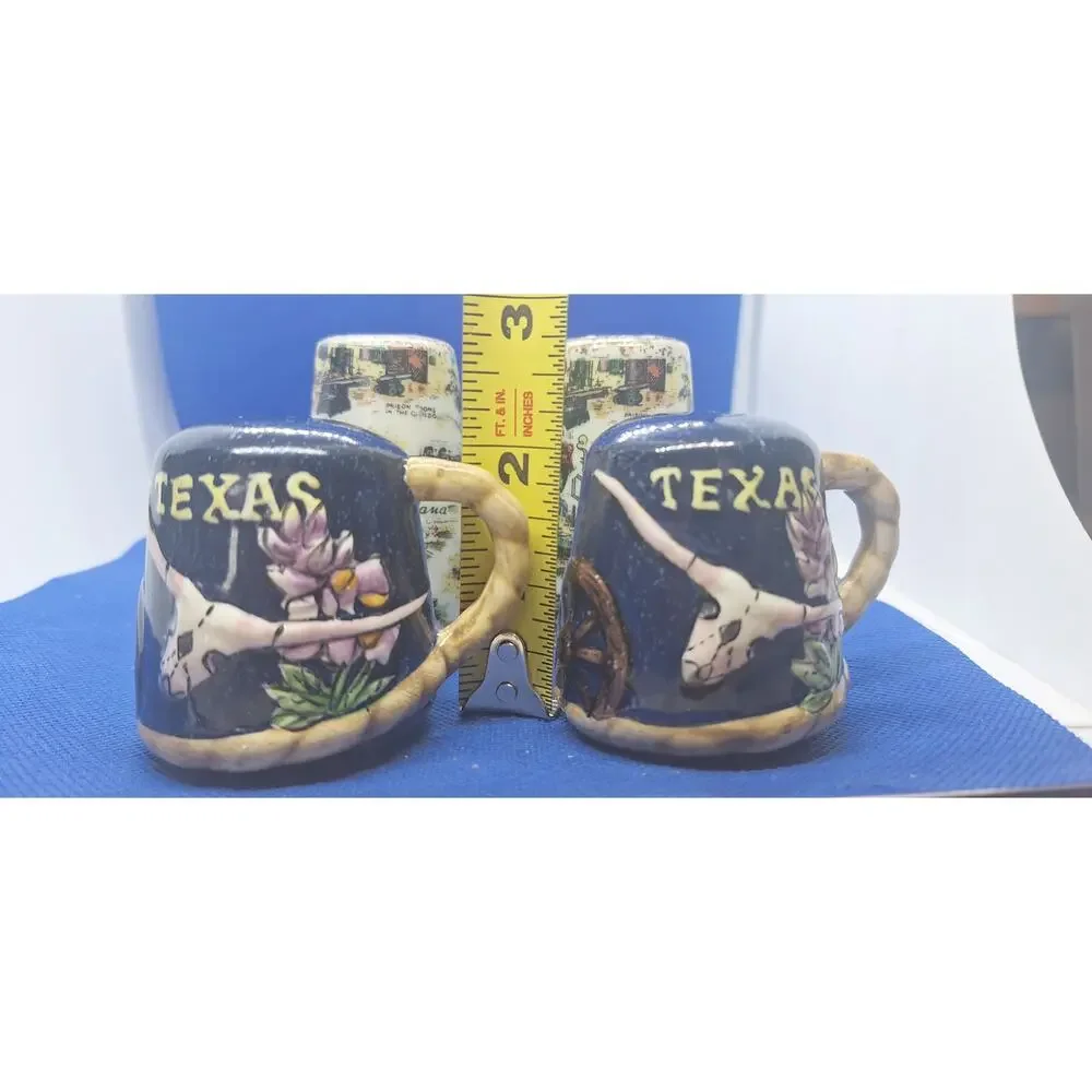 Southern Road Trip Souvenir Salt & Pepper Shakers! Texas & Louisiana- Excellent!